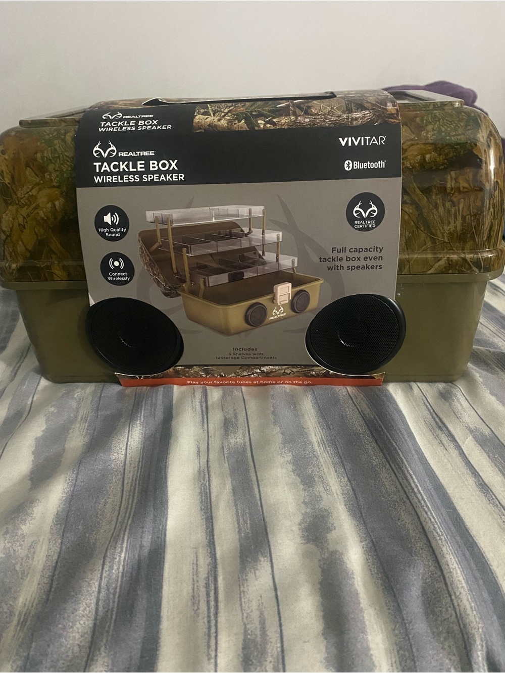 Vivitar Realtree Camo & Olive Bluetooth Tackle Box Speaker